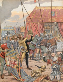 Les Suisses prennent possession du camp de Charles le Téméraire