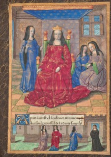 Master of the Chronique scandaleuse, Anne of Brittany Enthroned and Accompanied by Her Ladies-in-Waiting