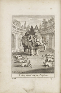 Voyage de Siam des Pères Jésuites : Le Roy monté sur son Eléphant