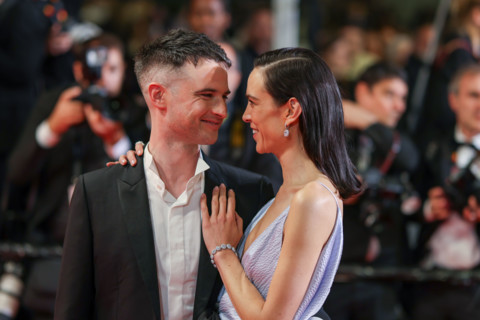 Tom Sturridge and Alexa Chung (in Christian Dior) depart the "The Man I Love" screening during the
