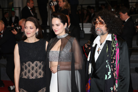 Marion Cotillard (in custom Chanel), Bertrand Mandico, Noémie Merlant (in custom Louis Vuitton)