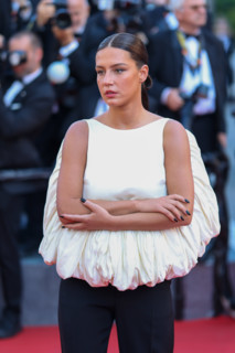 Adele Exarchopoulos (in Phoebe Philo) attends the "La Bataille De Gaulle: L'Âge De Fer" (De Gaulle: