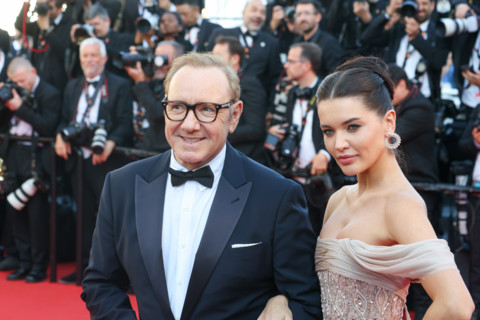 Via Lemann and Kevin Spacey attending the red carpet for the film 'La Bataille de Gaulle: L'âge de
