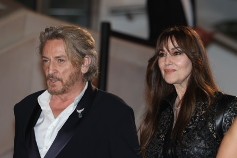 Benoit Magimel and Monica Bellucci (in Fendi) attends the "Histoires De La Nuit" (The Birthday