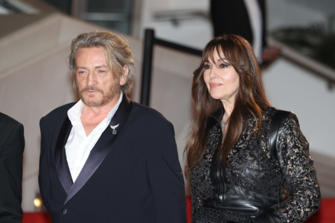 Benoit Magimel and Monica Bellucci (in Fendi) attends the "Histoires De La Nuit" (The Birthday