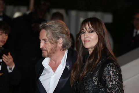 Benoit Magimel and Monica Bellucci (in Fendi) attends the "Histoires De La Nuit" (The Birthday