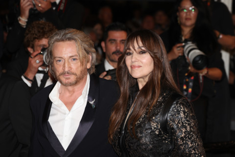 Benoit Magimel and Monica Bellucci (in Fendi) attends the "Histoires De La Nuit" (The Birthday