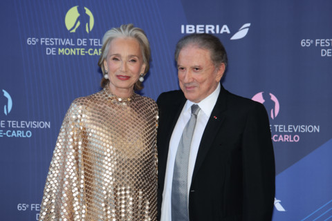 Kristin Scott Thomas and Michel Drucker