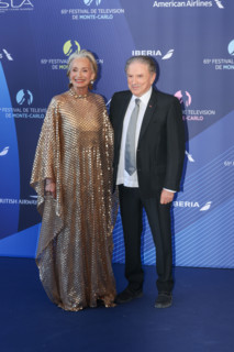 Kristin Scott Thomas and Michel Drucker