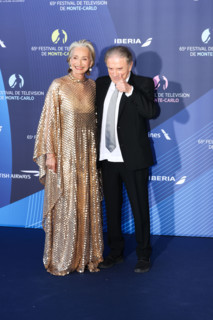 Kristin Scott Thomas and Michel Drucker