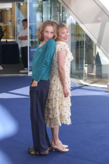 Julie Depardieu with her son Billy Blanchard