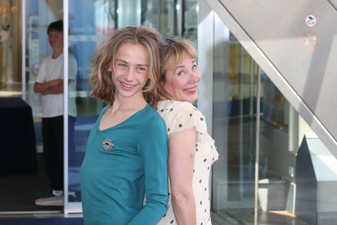 Julie Depardieu with her son Billy Blanchard