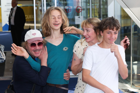 Philippe Katerine and Julie Depardieu with their sons Billy and Alfred Blanchard