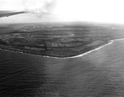 Aerial view of the island of Tinian (Marianas,  Pacific)