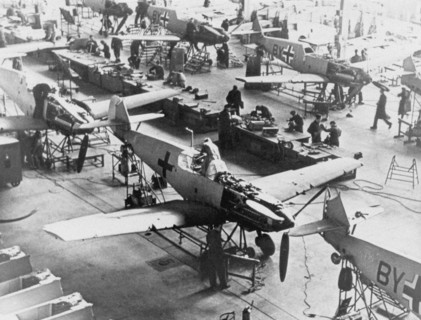 Aeronautics factory, Germany, World War II