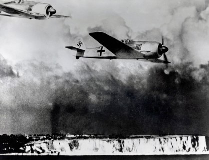 German Focke-Wulf Fw-190 Würger fighters crossing the Pas-de-Calais.