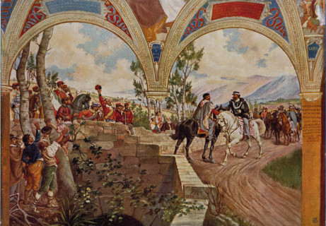 Zudican, Garibaldi meeting King Victor Emmanuel II in Cajanello