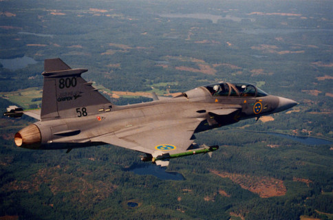Swedish Saab Gripen fighter plane.