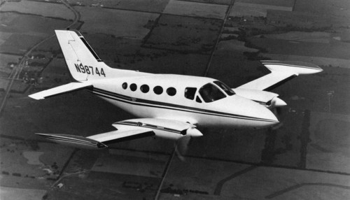 American Cessna 414 private and commuter plane.