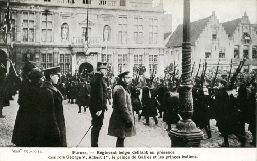 Régiment de soldats belges lors de la première guerre