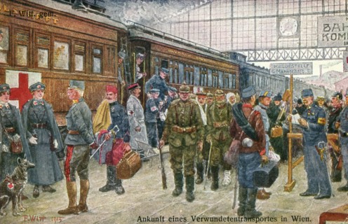 Injured soldiers arriving in Vienna