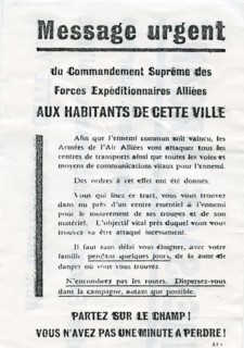 Tract of evacuation of the population during the Second World War