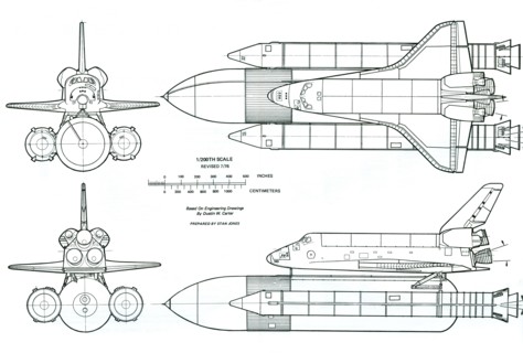 Scheme of the American Space Shuttle