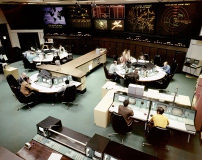 Space probe flight mission control room, 1971