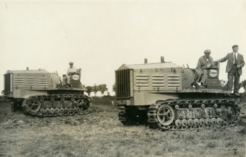 Agricultural tractors with caterpillar tracks, c.1920