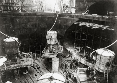 Construction of the Paris metro, 1938