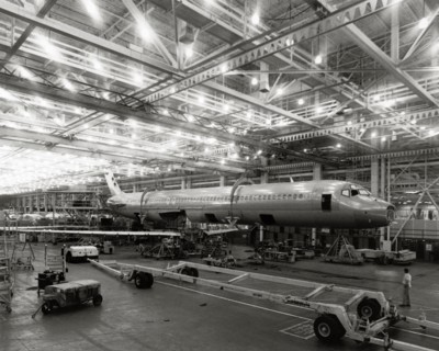 Douglas Aircraft Company assembly line in 1979