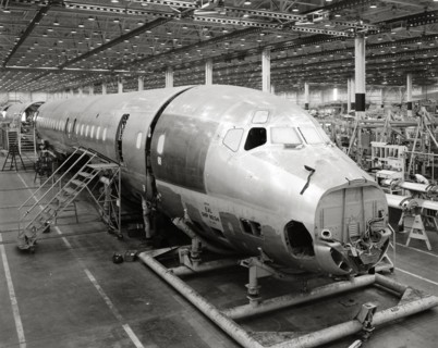 Assembly line at Douglas Aircraft Company plants, 1958