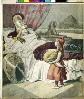 Cartoon against England at the time of the Treaty of Fachoda (on the dividing up of the colonies)
