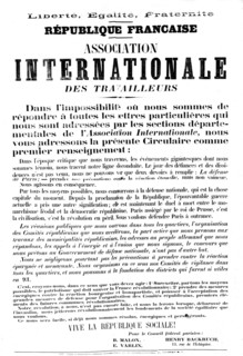Affiche de l'Association internationale des travailleurs