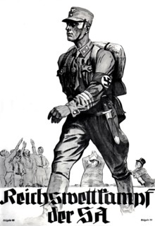 Affiche de propagande pour les S.A