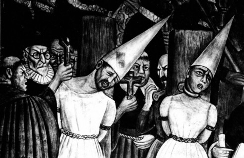 Scène d'inquisition. Fresque de Diego Rivera