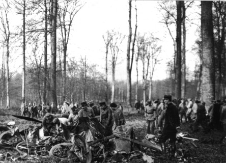 France. Compiègne forest. German plane shooted down