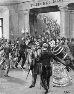 Bomb dropped at the Chamber of Deputies by the anarchist Vaillant. Paris