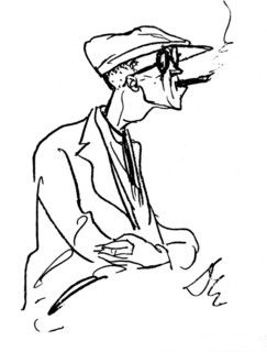 Caricature of Bertolt Brecht (1898-1956)