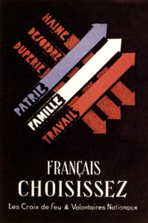 Affiche des Croix-de-Feu contre le Front Populaire en 1935