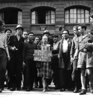 Woman is cropped for having collaborated with the Germans
