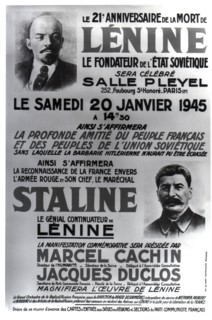 Affiche du Parti communiste français pour le 21e anniversaire de la mort de Lénine