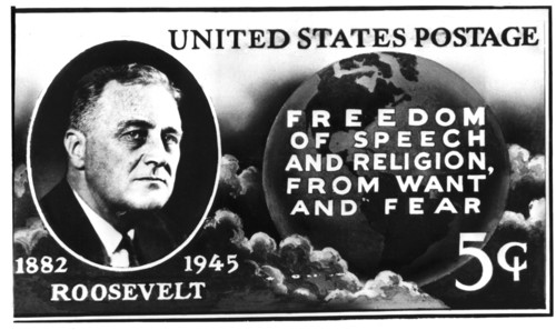 Timbre à l'effigie du président Roosevelt