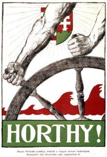 Poster by Manno Mitiades in honour of Horthy