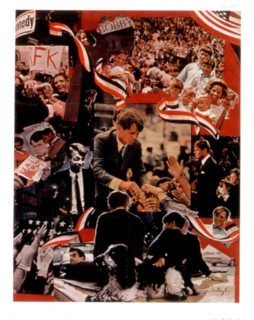Affiche, quelques aspects de la vie de Robert Kennedy en collage