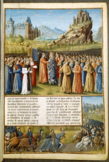 Les passages d'Outre-mer (1090-1153). Saint Bernard prêchant la 2ème croisade (1147-1149) et Louis VII, roi de France. (Saint Bernard fonda l'abbaye de Clairvaux)