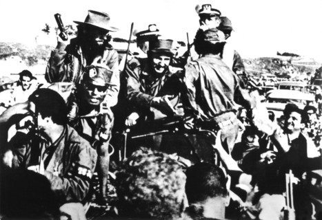 Fidel Castro entering Havana, 1959 (after the seizure of power)