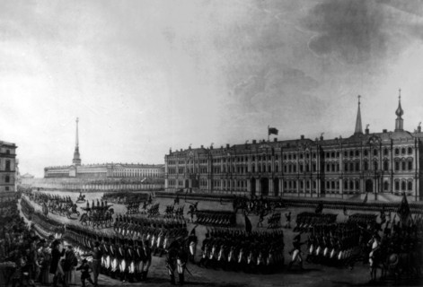Vue de la parade et du palais impérial de Saint-Pétersbourg