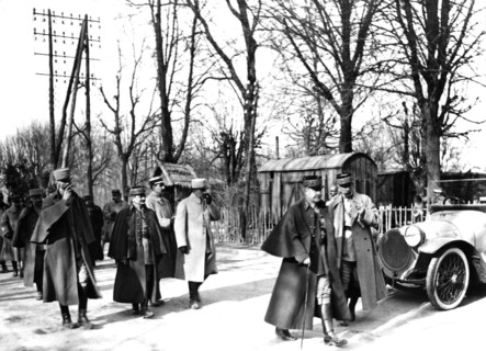 Le général Micheler, le général Mangin, le général Nivelle et le général Lyautey