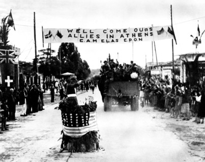 Liberation of Greece: Athenians welcoming the allied army, liberator of their country